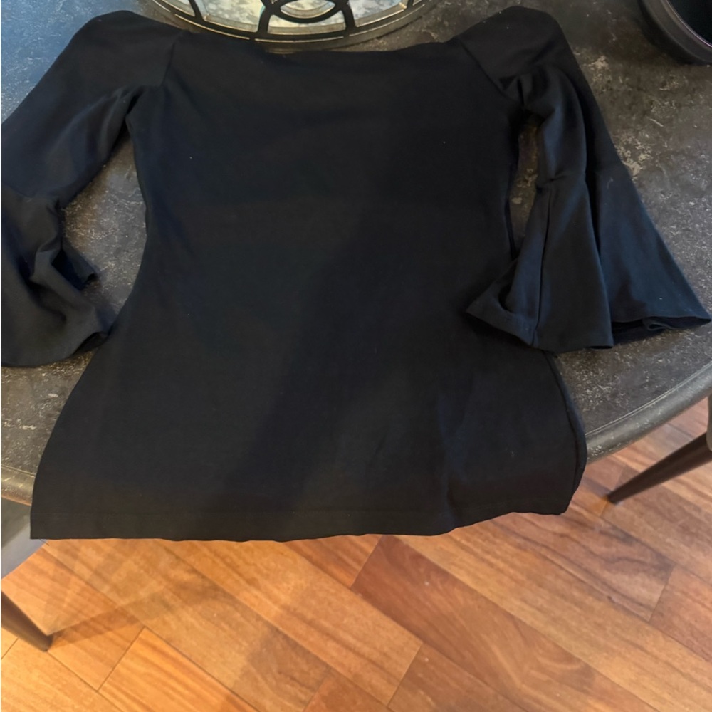 Susana Monaco Black Bell Sleeve Top